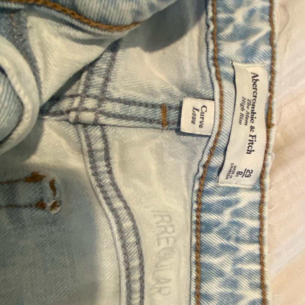 Abercrombie & Fitch Sky Blue Curve Love distressed jeans